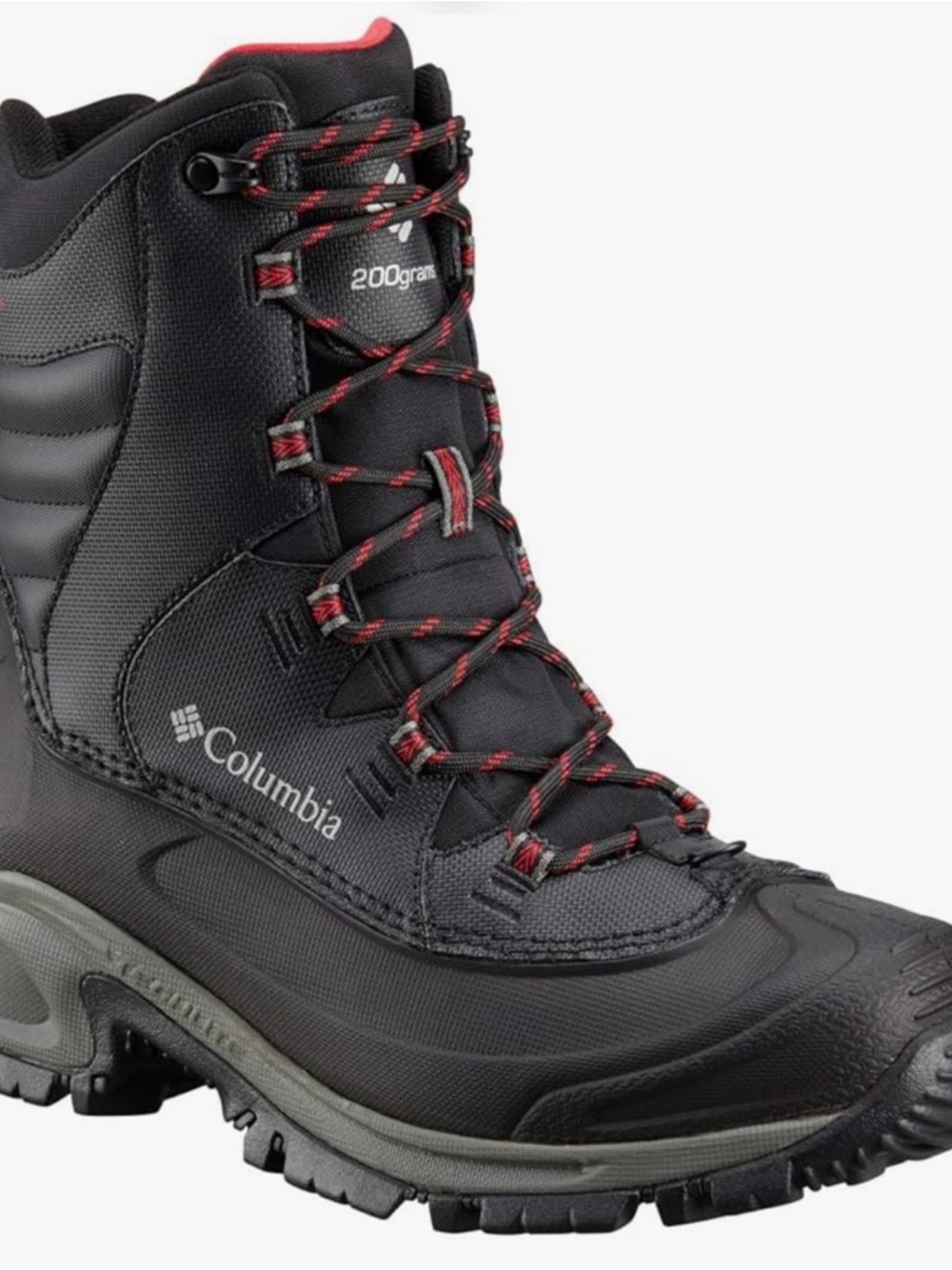 Columbia Men's Bugaboot III Black/Red Waterproof Winter Boot